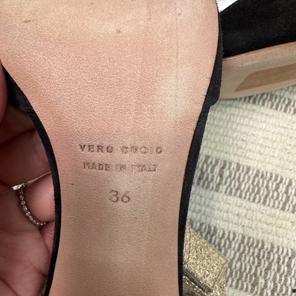 RED Valentino- Suede D'Orsay Pumps- Black/Gold-Women’s Size 36 - Picture 7 of 12